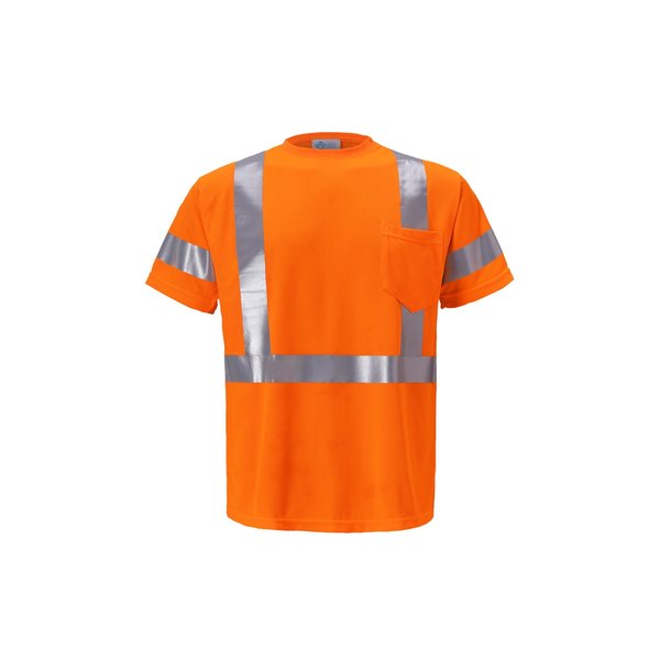 2W International High Viz Short Sleeve Birdseye T Shirt, X-Large, Orange, Class 3 TB113C-3 XL
